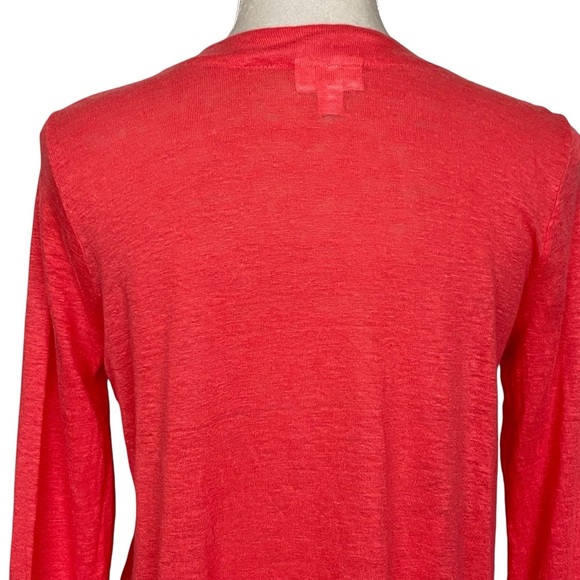 J. Jill Love Linen Coral Pink Open Front Linen Cardigan Women’s Size XS Petite - Picture 5 of 8